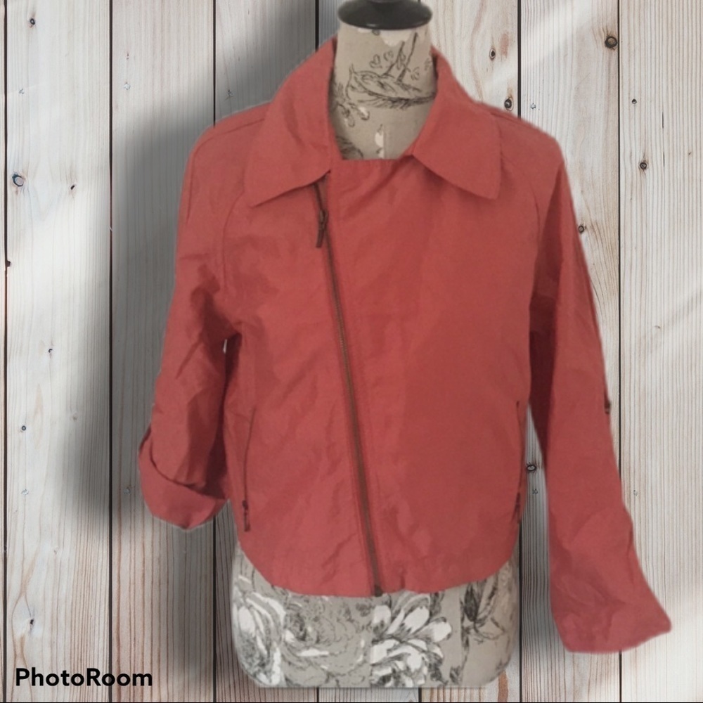 CABI Salmon/Coral Moro Scooter Zip Jacket M
